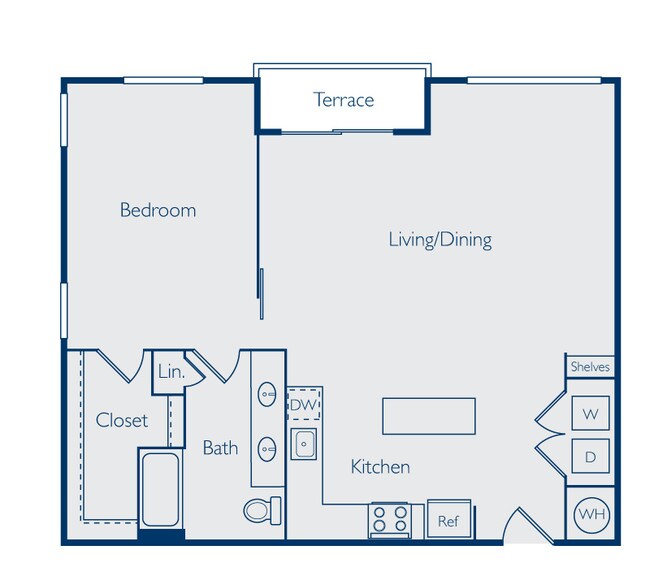 1 Bed • 1 Bath 1102 floor plan